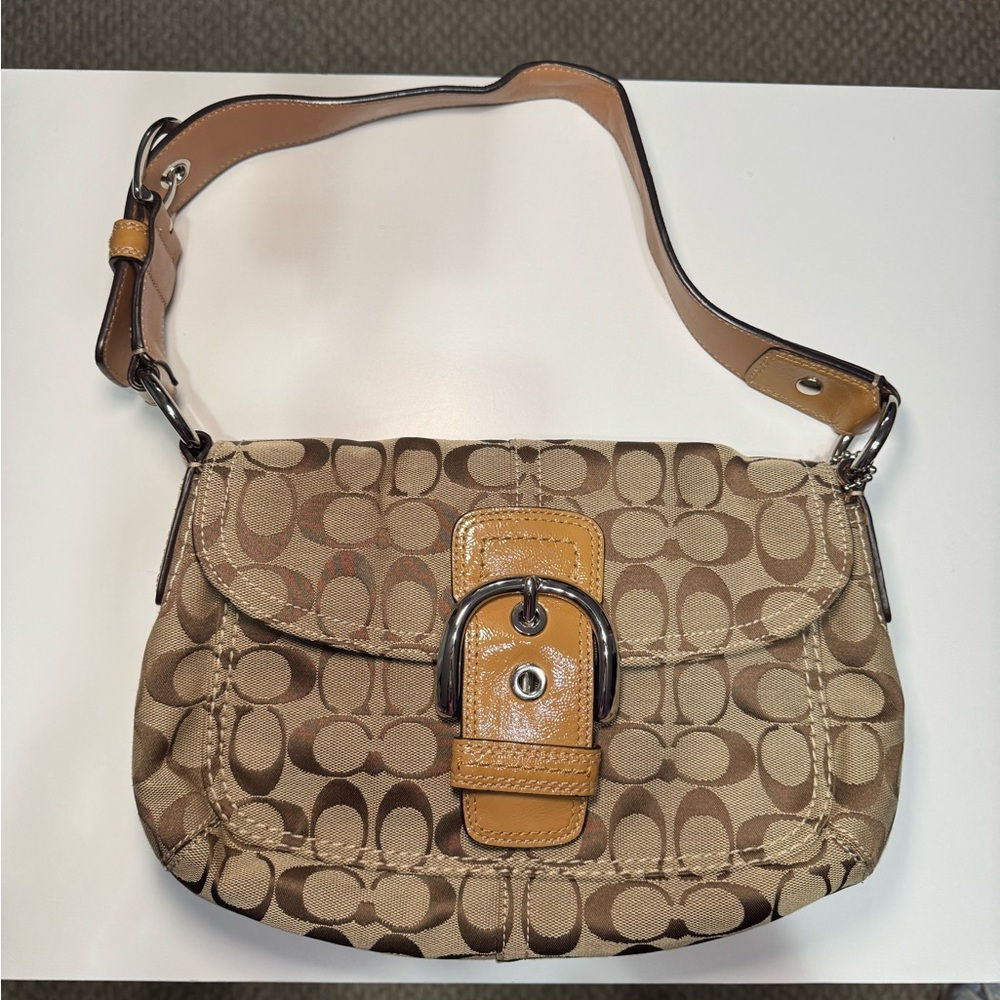 Coach brown & tan Classic Shoulder Bag